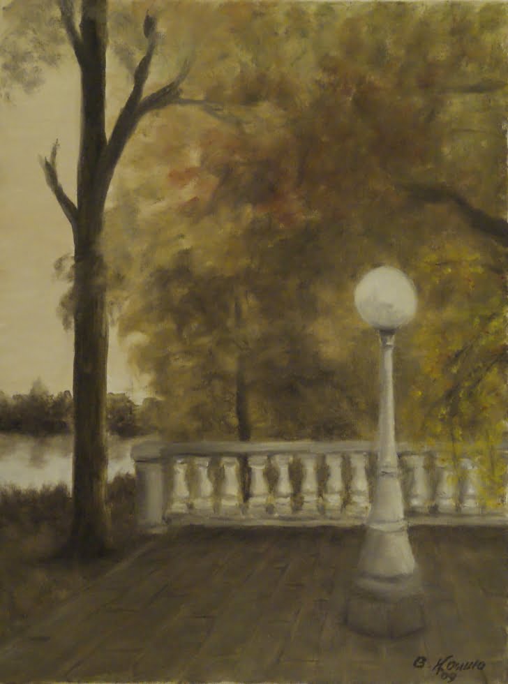 krajobraz z latarnią